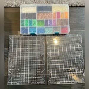 Perler Beads Fun Fashion Beads Multi-colored Set + 2 Pegboards